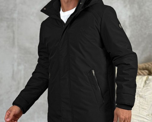 Парка чёрного цвета Loro Piana logo-patch