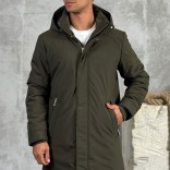 Парка цвета хаки Loro Piana logo-patch