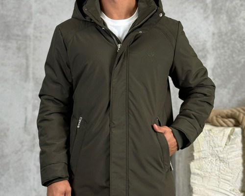 Парка цвета хаки Loro Piana logo-patch