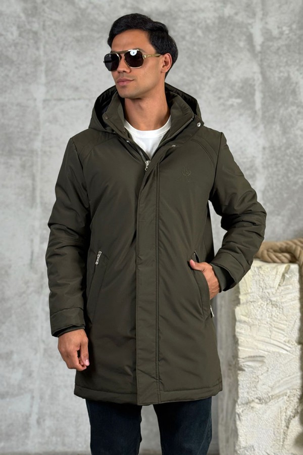 Парка цвета хаки Loro Piana logo-patch