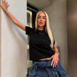 Женская базовая футболка Loro Piana premium - Black