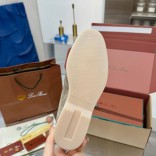 Женские замшевые лоферы Loro Piana premium - Light Grey