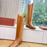 Женские кожаные сапоги Loro Piana premium - Chestnut