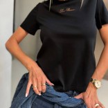 Женская базовая футболка Loro Piana premium - Black