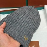 Шапка Loro Piana premium logo-embroidered - Grey