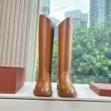 Женские кожаные сапоги Loro Piana premium - Chestnut