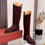 Женские замшевые сапоги Loro Piana premium - Red