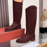 Женские замшевые сапоги Loro Piana premium - Red
