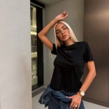 Женская базовая футболка Loro Piana premium - Black