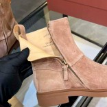 Женские замшевые сапоги Loro Piana premium - Beige