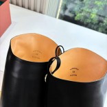 Женские кожаные сапоги Loro Piana premium - Black