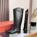 Женские кожаные сапоги Loro Piana premium - Black