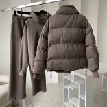 Женский костюм тройка на флисе Loro Piana premium - Brown