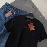 Женская базовая футболка Loro Piana premium - Black