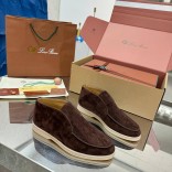 Женские замшевые лоферы Loro Piana premium - Brown