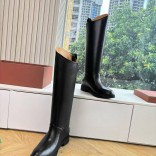 Женские кожаные сапоги Loro Piana premium - Black