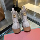 Женские замшевые сапоги Loro Piana premium - Grey