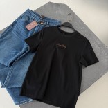 Женская базовая футболка Loro Piana premium - Black