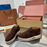 Женские замшевые лоферы Loro Piana premium - Brown