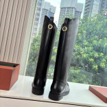 Женские кожаные сапоги Loro Piana premium - Black