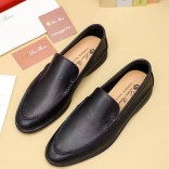 Мужские кожаные лоферы Loro Piana Summer Walk - Black