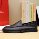 Мужские кожаные лоферы Loro Piana Summer Walk - Black
