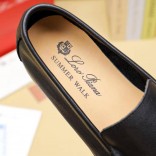 Мужские кожаные лоферы Loro Piana Summer Walk - Black