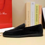 Мужские замшевые лоферы Loro Piana Summer Walk - Black