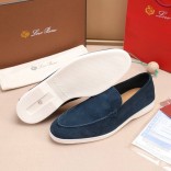 Мужские замшевые лоферы Loro Piana Summer Walk - Blue
