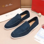 Мужские замшевые лоферы Loro Piana Summer Walk - Blue