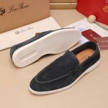 Мужские замшевые лоферы Loro Piana Summer Walk - Grey