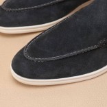 Мужские замшевые лоферы Loro Piana Summer Walk - Grey