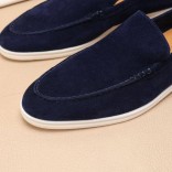 Мужские замшевые лоферы Loro Piana Summer Walk - Navy