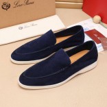 Мужские замшевые лоферы Loro Piana Summer Walk - Navy