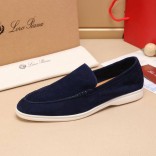 Мужские замшевые лоферы Loro Piana Summer Walk - Navy