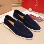 Мужские замшевые лоферы Loro Piana Summer Walk - Navy