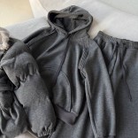 Темно-серый женский костюм тройка на флисе Loro Piana