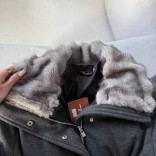 Темно-серый женский костюм тройка на флисе Loro Piana