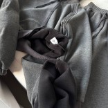 Темно-серый женский костюм тройка на флисе Loro Piana