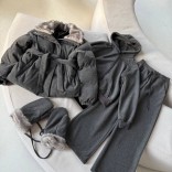 Темно-серый женский костюм тройка на флисе Loro Piana