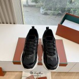 Женские кожаные кроссовки Loro Piana Premium - Black