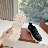 Женские кожаные кроссовки Loro Piana Premium - Black