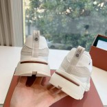 Женские кожаные кроссовки Loro Piana Premium - White