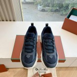 Женские кожаные кроссовки Loro Piana Premium - Blue