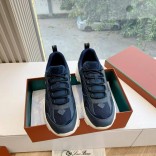 Женские кожаные кроссовки Loro Piana Premium - Blue