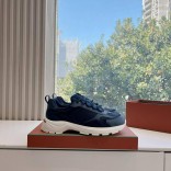 Женские кожаные кроссовки Loro Piana Premium - Blue