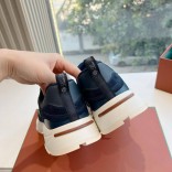 Женские кожаные кроссовки Loro Piana Premium - Blue