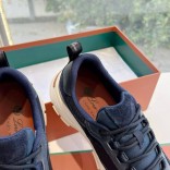 Женские кожаные кроссовки Loro Piana Premium - Blue