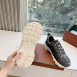 Женские кожаные кроссовки Loro Piana Premium - Grey