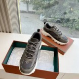 Женские кожаные кроссовки Loro Piana Premium - Grey